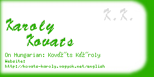 karoly kovats business card